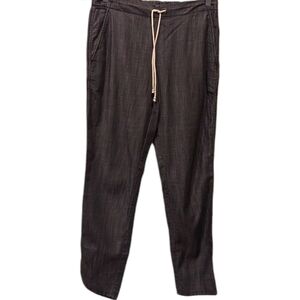 EILEEN Fisher Gray Chambray Relaxed Fit Drawstring Ankle Pants (XS)